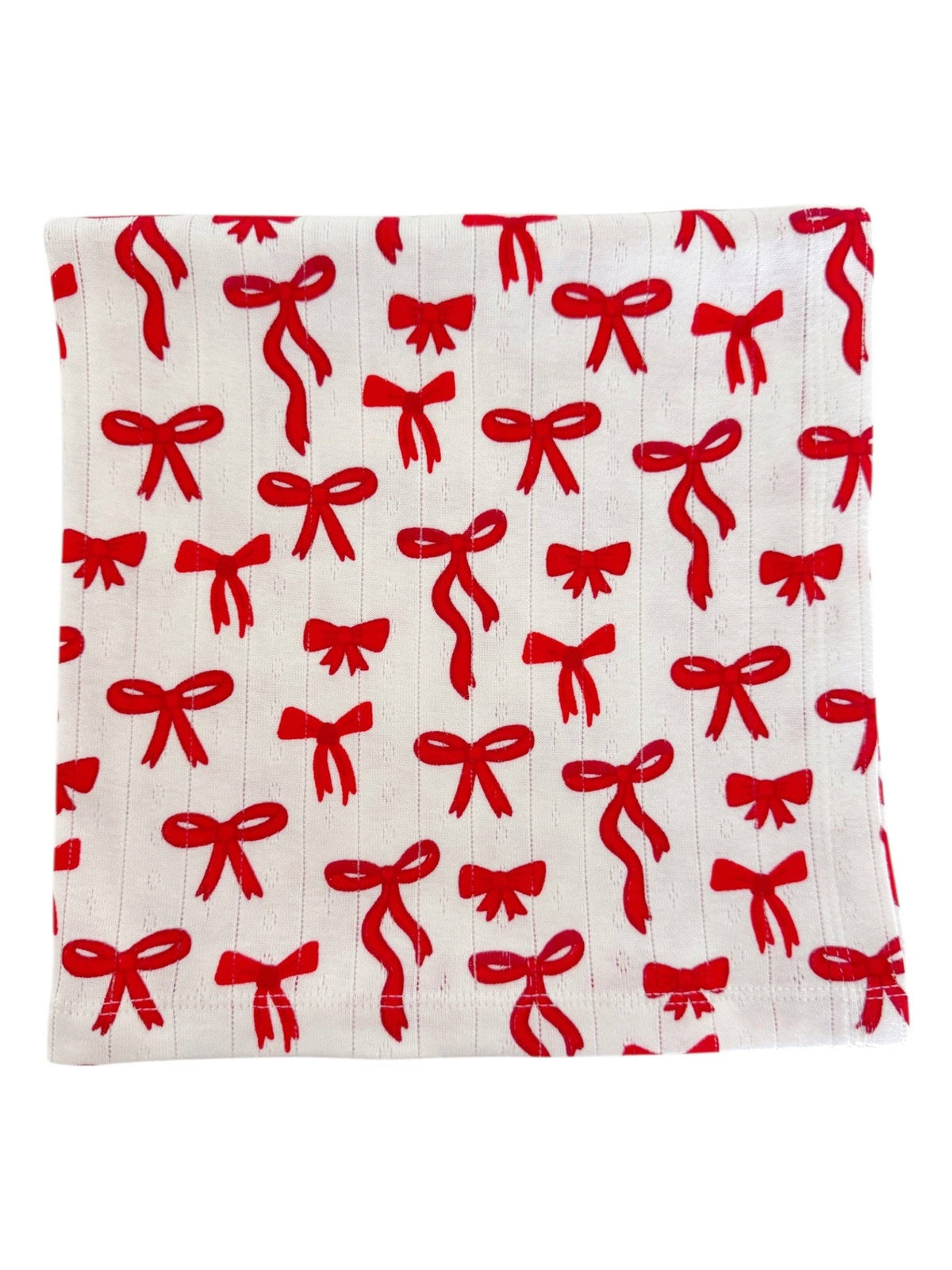 Red Bows Organic Pointelle Swaddle