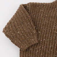 Speckle Knit Grandpa Knitted Pullover