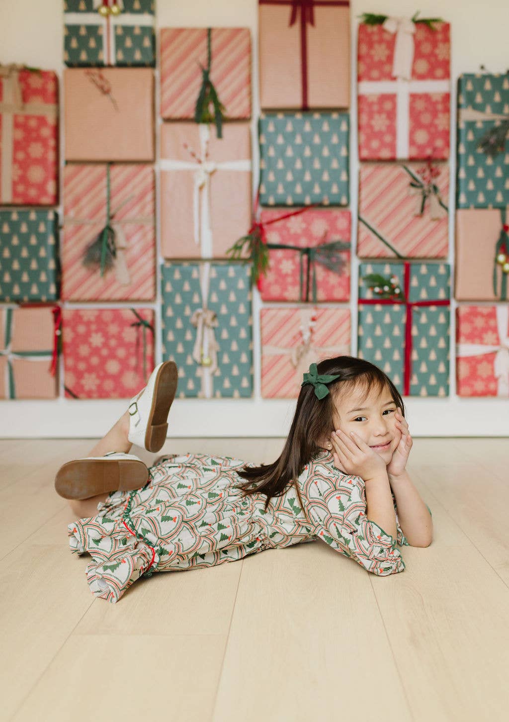 Aura Poplin Dress in Lattice Tree