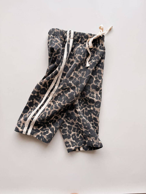 Little Cub Denim Track Pants | Leopard Racer