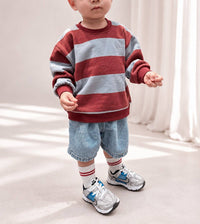 Kids Bold Stripe Sweatshirt - Wine