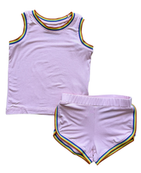 Rainbow Roller Girl Pookie Short Set - Light Pink
