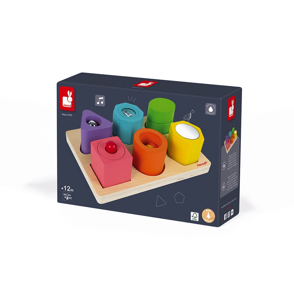 I Wood | Shapes & Sounds | 6 Block Puzzle | 12 Months+