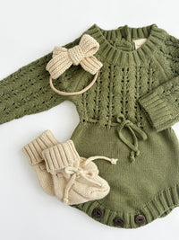 Knitted Booties Socks - Coco Speckle