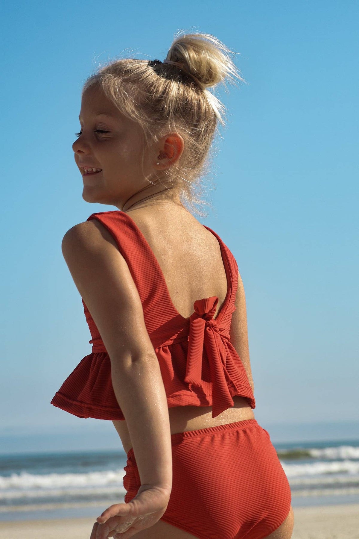 Flutter Tankini Set (brick ribbed)