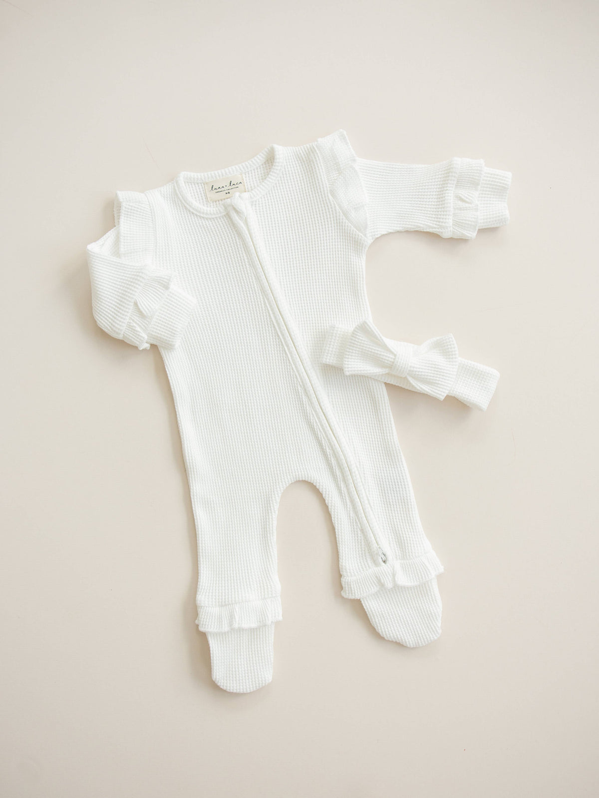 Ruffle Waffle Set - White