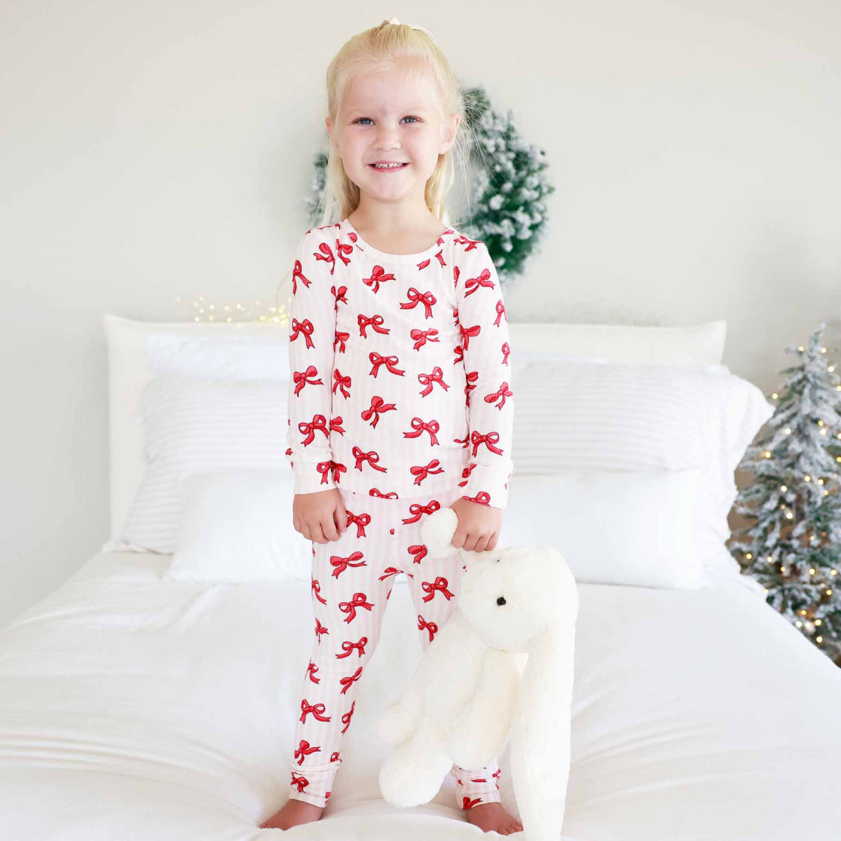 Coquette Christmas Bamboo Waffle Two Piece Pajama Set
