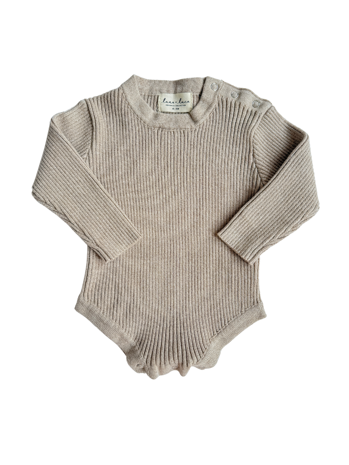 Baby Rib Bodysuit - Heather Beige