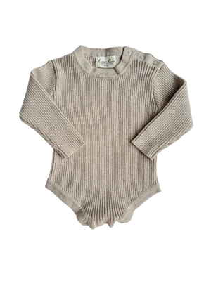 Baby Rib Bodysuit - Heather Beige