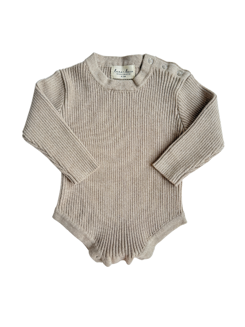 Baby Rib Bodysuit - Heather Beige