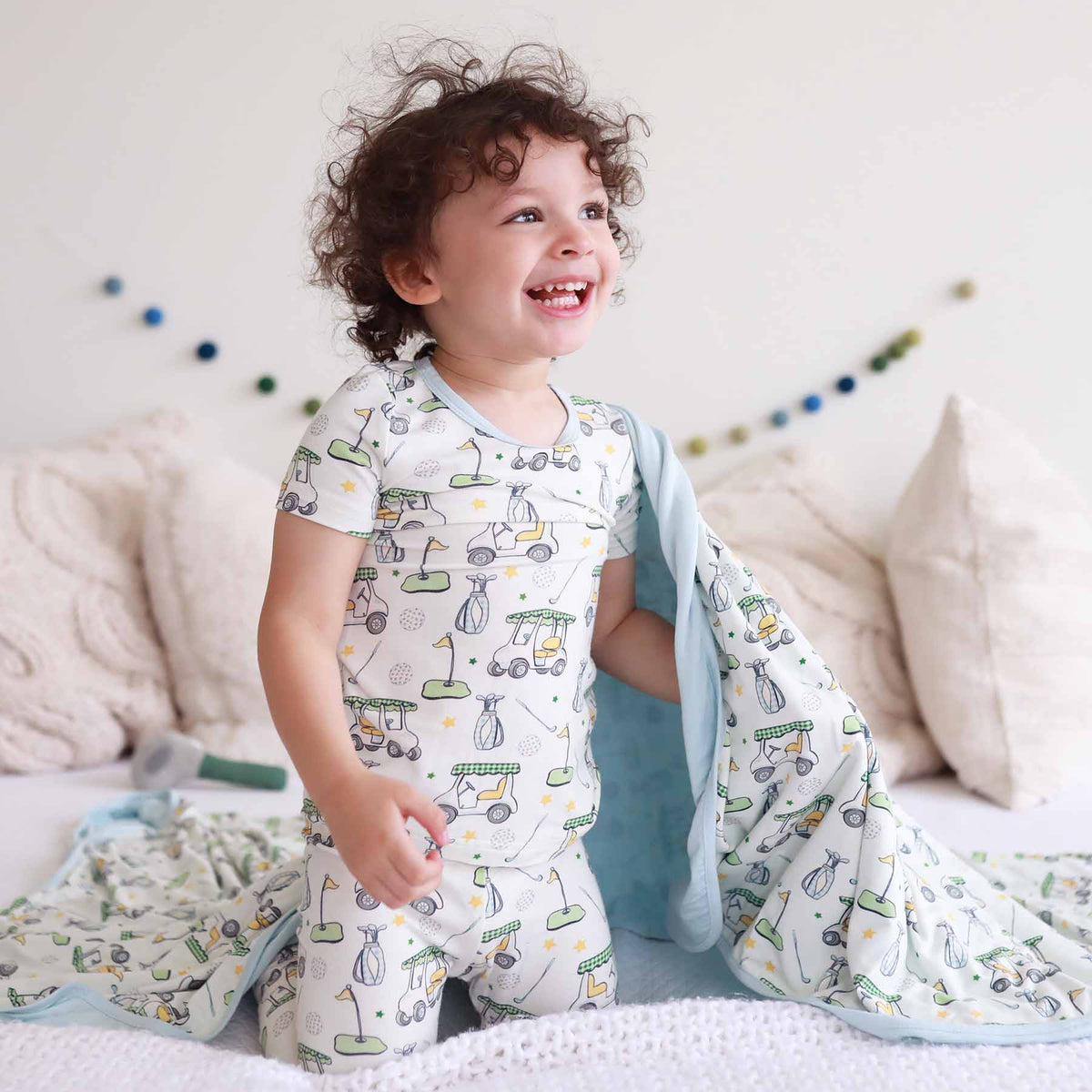 Country Club Cuties Two Piece Pajama Set | Blue