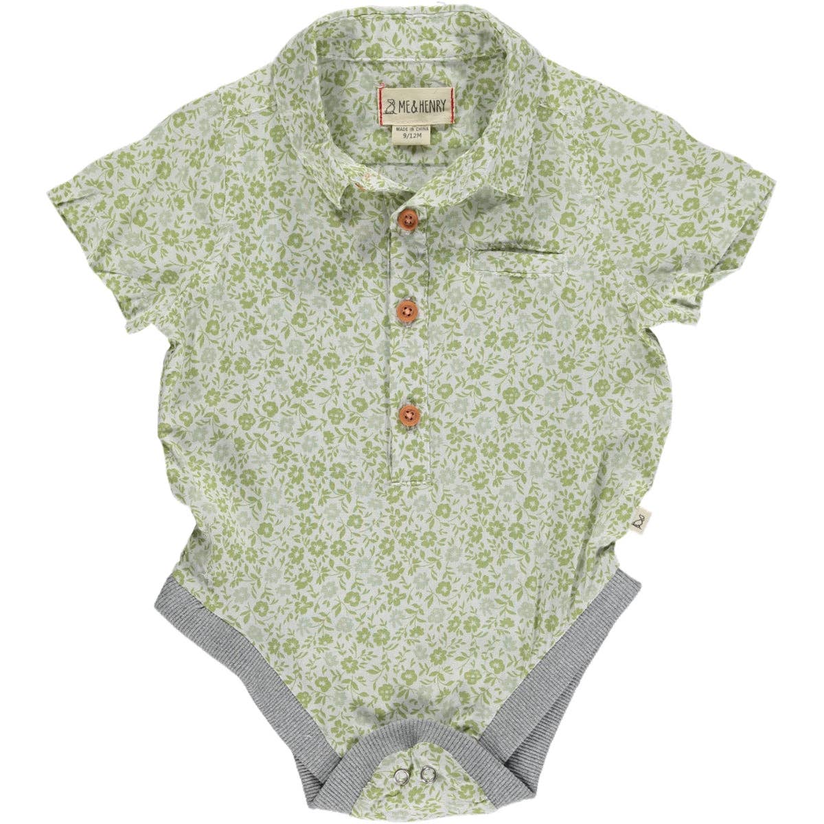 Helford Green Floral Woven Onesie