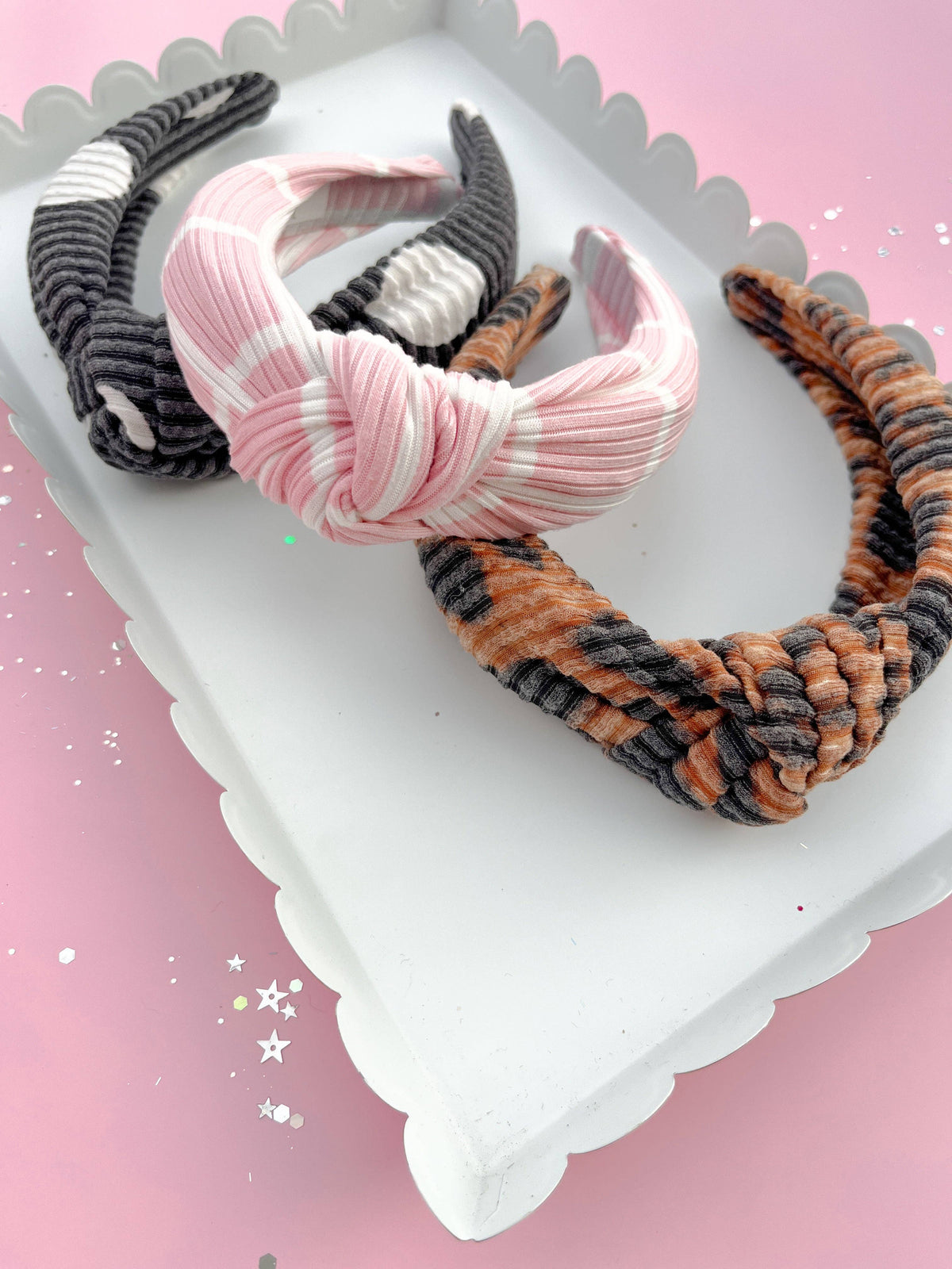 Leopard Ribbed Knotted Headband