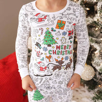 Colorable Two Piece Pajama Set | Christmas Morning