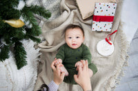 Baby Christmas Handprint or Footprint Clay Keepsake Ornament