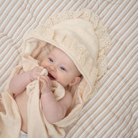 Violet Ruffle Hooded Baby Bath Towel