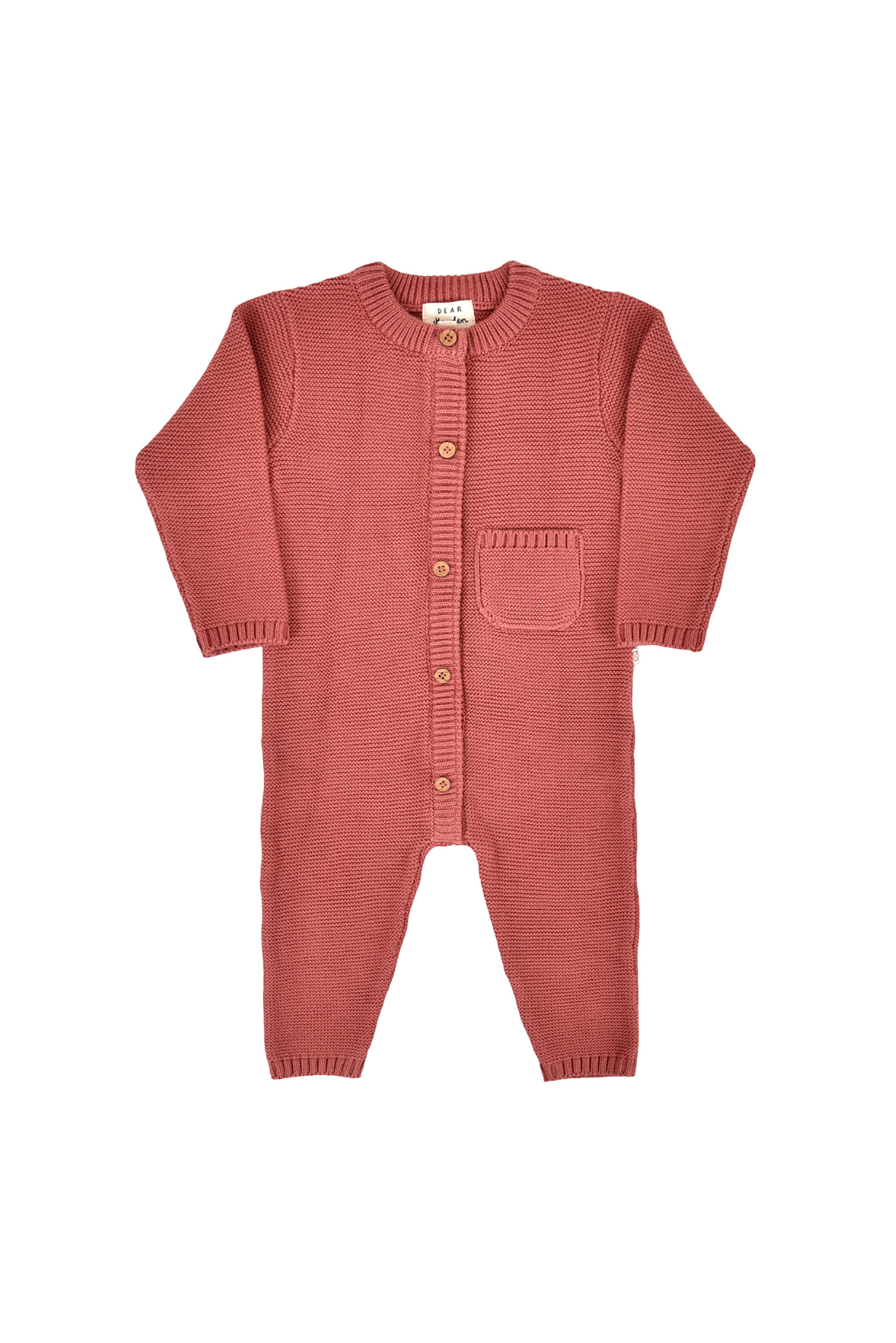 Penelope Garter Stitch Romper in Rosewood