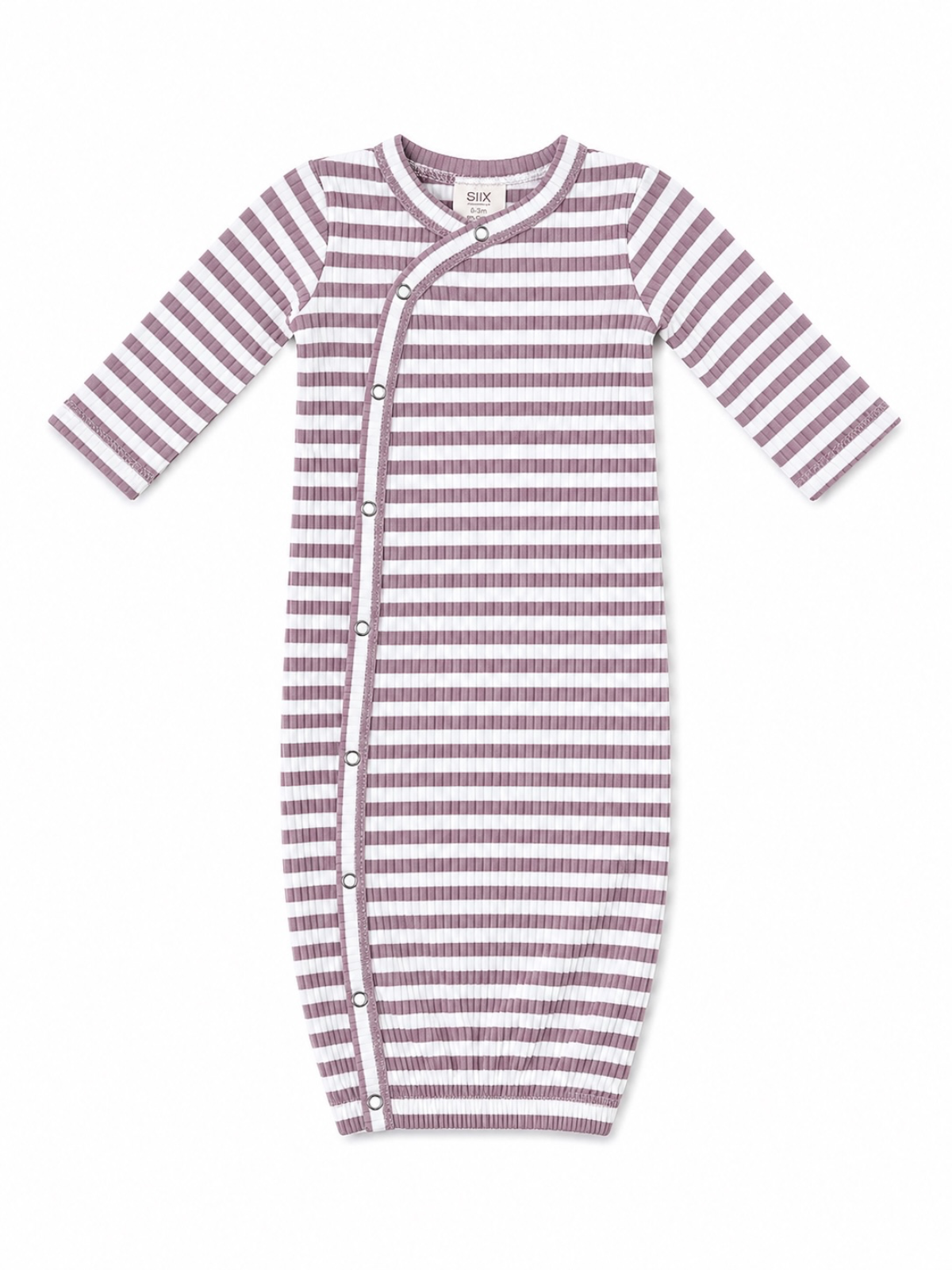 Violet Stripe Ribbed Gown