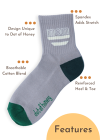 Womens Half-Crew Socks 2-Pack, Mom & Palms