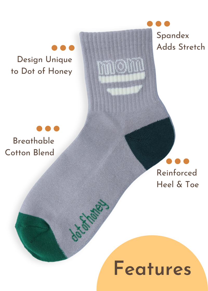 Womens Half-Crew Socks 2-Pack, Mom & Palms
