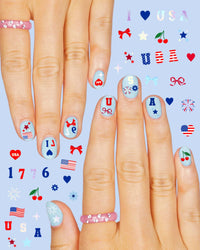 America 250 Nail Stickers | patriotic nails, usa party