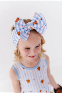 Stripe Baseball Bow