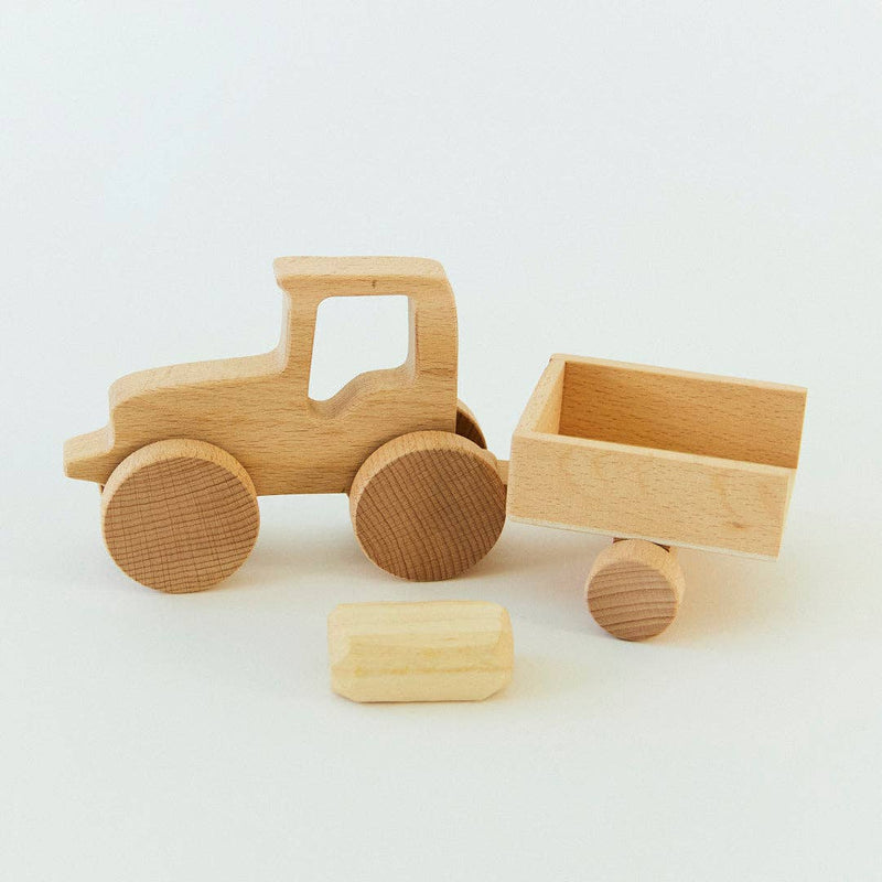 Wooden Tractor with Wagon