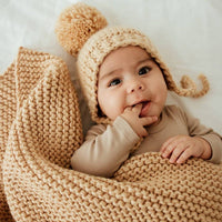 Latte Garter Stitch Knit Bonnet