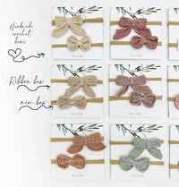 Crochet headband bow 2pc