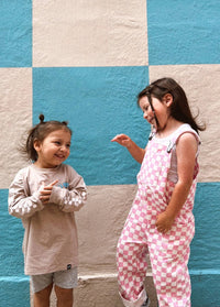 Pink Checkered Overalls