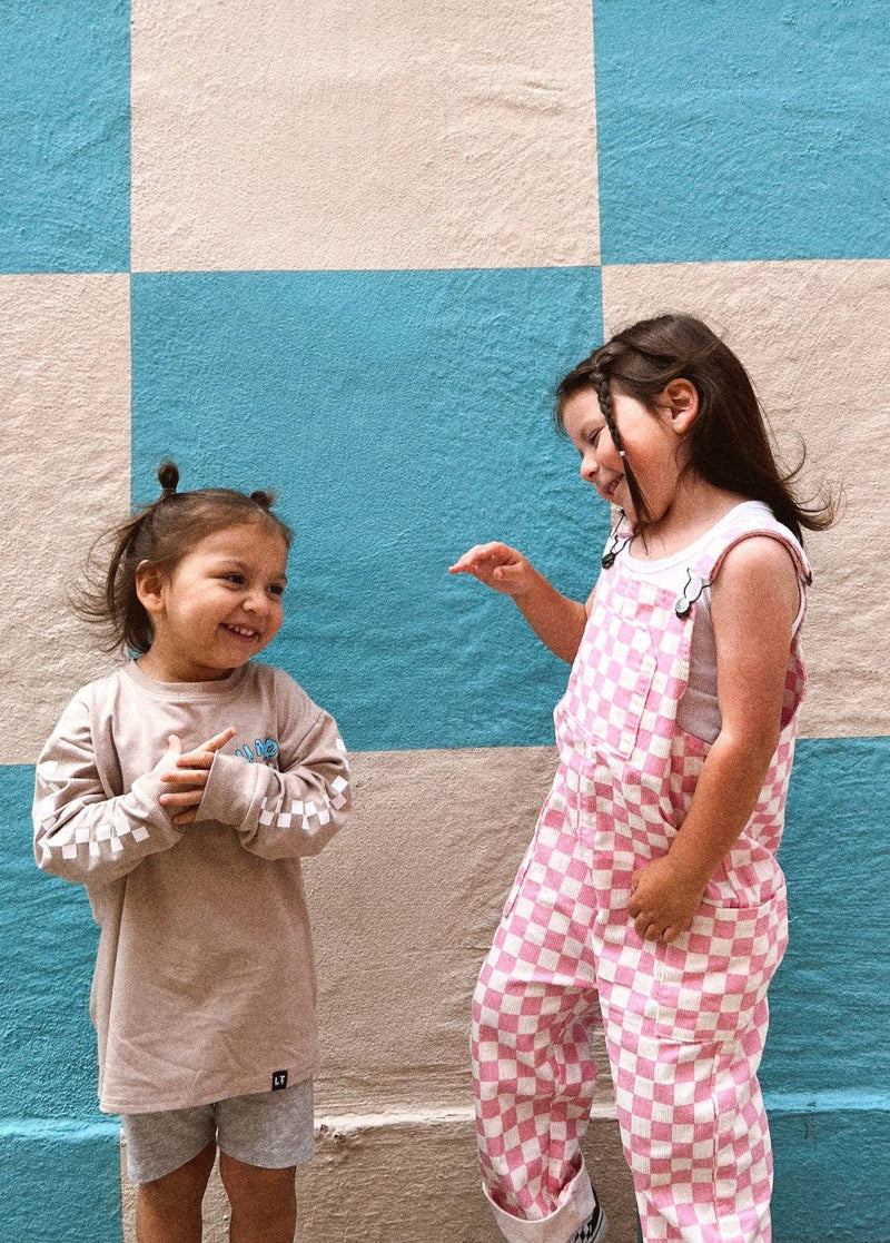 Pink Checkered Overalls