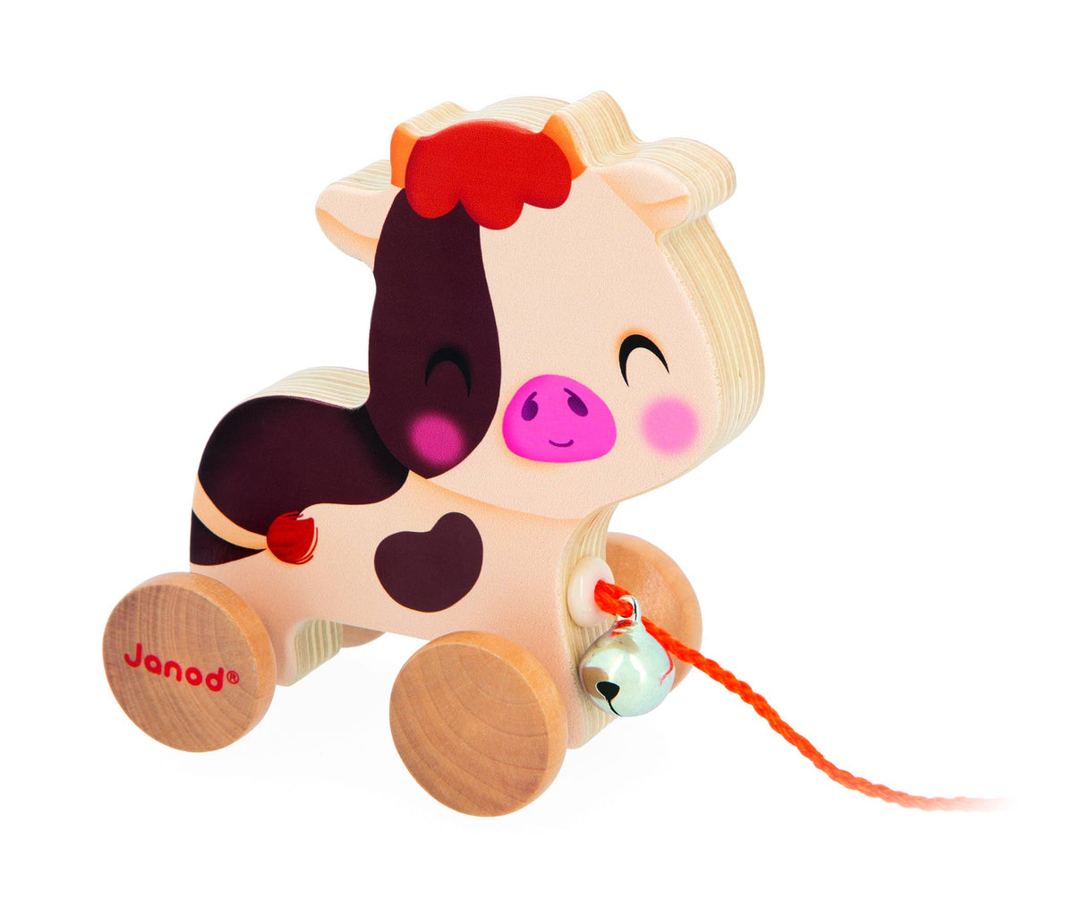 Farm | Wooden Pull-Along | Cow with bell