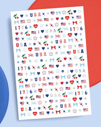 America 250 Nail Stickers | patriotic nails, usa party
