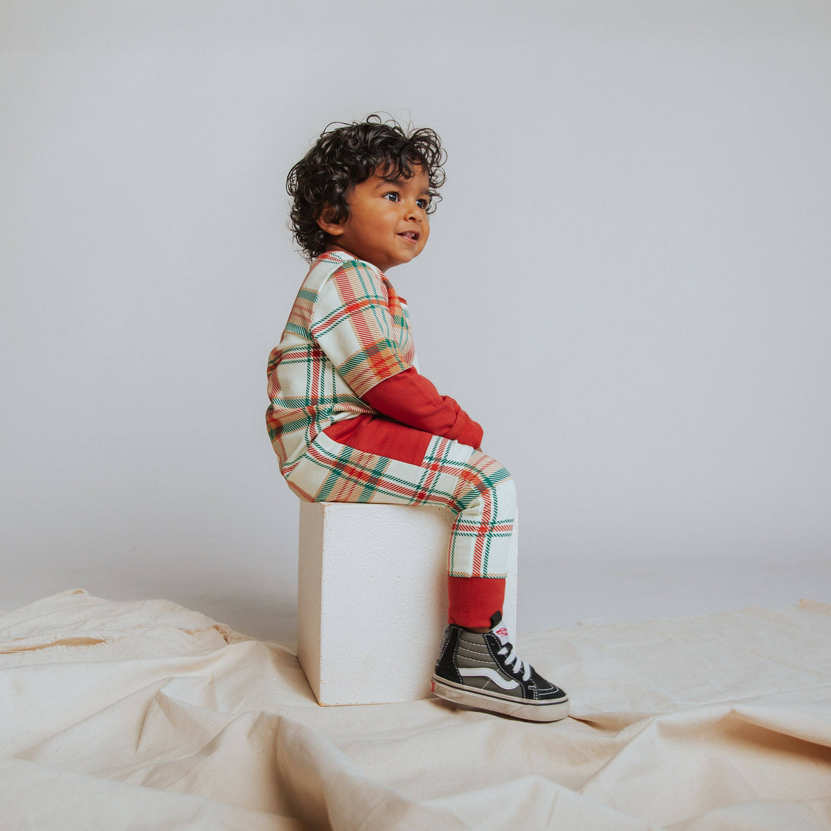 Rag Romper Holiday Plaid