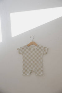 French Terry Romper | Checkerboard