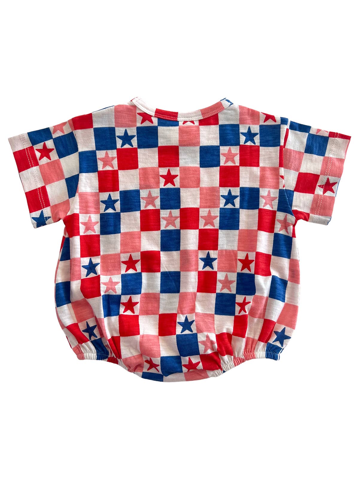 Red, White, Blue & Pink Checkerboard Organic T-Shirt Bubble