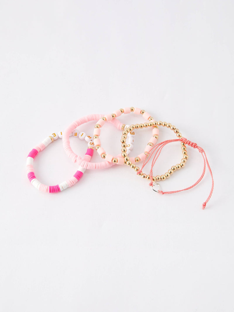 TS Seed Beads Bracelet Elastic Beaded Letter Set