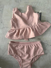 Flutter Tankini Set (soft pink ribbed)