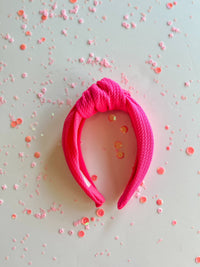 Colorblock- Bubblegum Pink & Hot Pink Knotted Headband