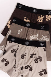 Bamboo Boxers (3 Pack) | Dirt Bike, Bulldozer & Monster Truck