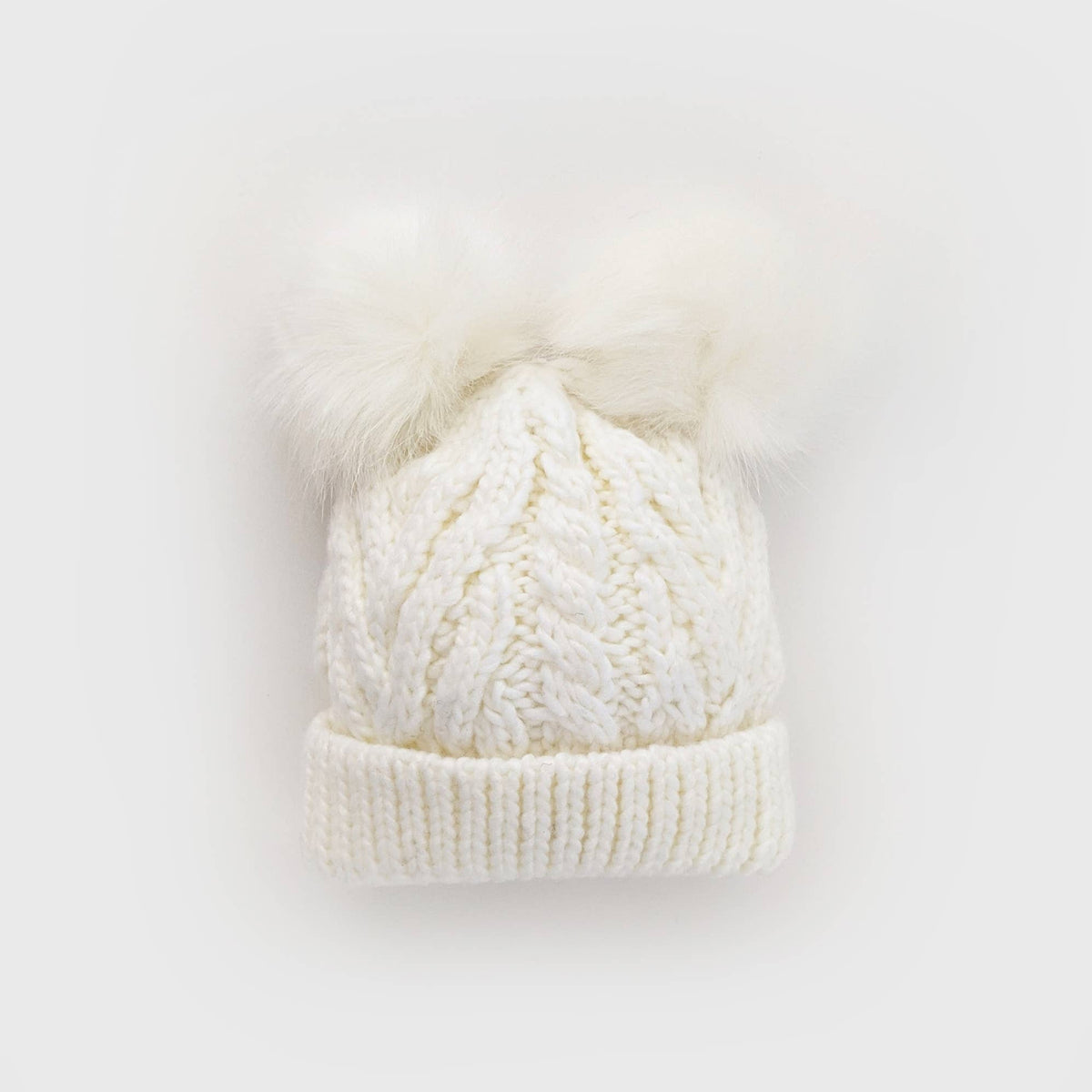 Winter White Fluffer Beanie Hat
