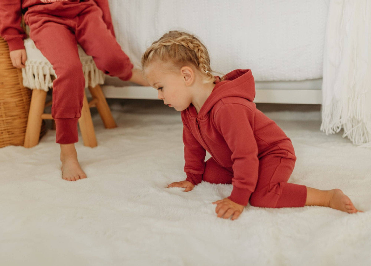 Cherry | Organic Cozy Zipper Romper
