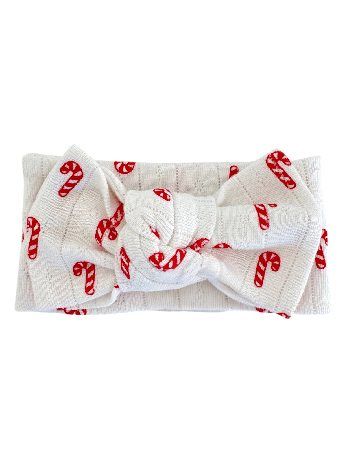 Candy Cane Organic Pointelle Bow