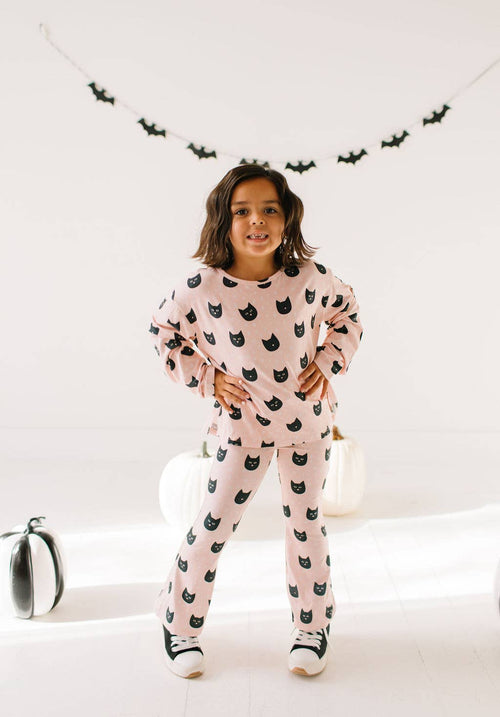 Lounge Wear Set in Black Cat