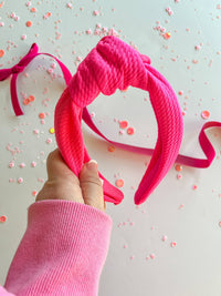 Colorblock- Bubblegum Pink & Hot Pink Knotted Headband