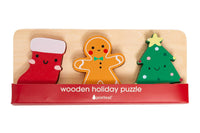 Wooden Christmas Holiday Puzzle, Montessori Learning Toy