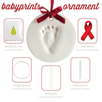 Baby Christmas Handprint or Footprint Clay Keepsake Ornament