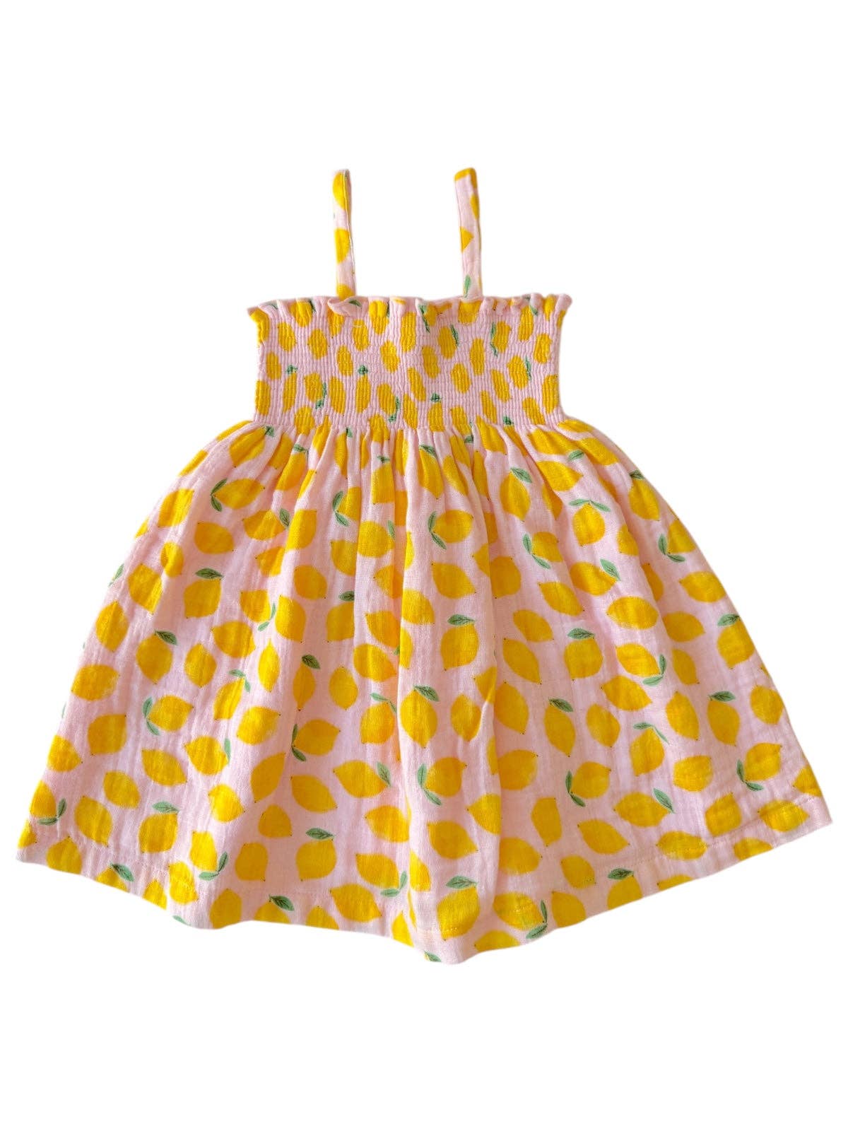 Lemon Sorbet Muslin Smocked Tube Dress