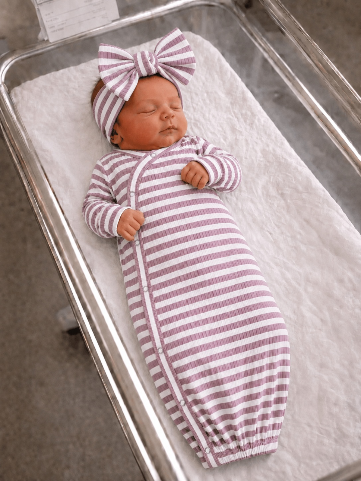 Violet Stripe Ribbed Gown