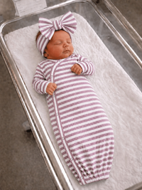 Violet Stripe Ribbed Gown